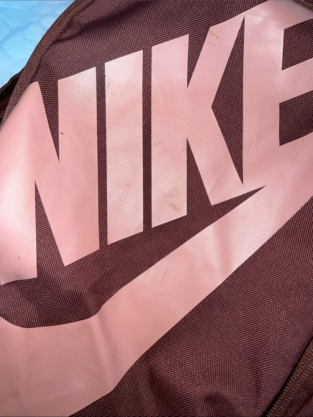 Nike Maroon Backpack with Pink Logo Accent
